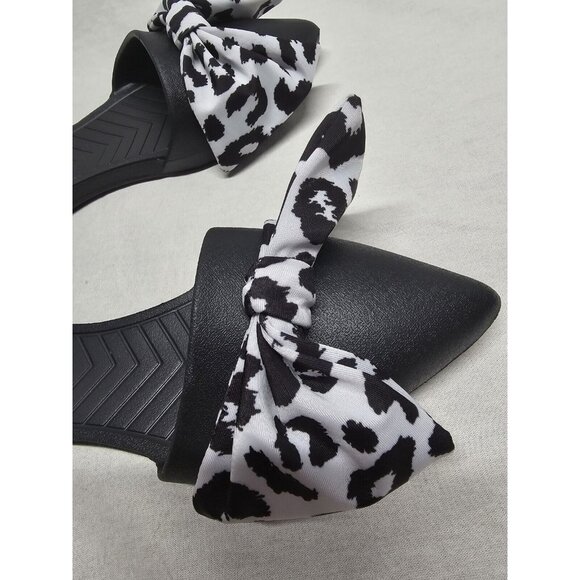 Native Beth Richards Audrey Bow Flats Pointed Toe Slip On Rubber Black Size 8 - Picture 5 of 9